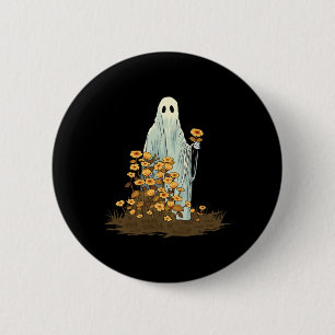 Vintage florale Niedliche Halloween Ghost Spooky G Button