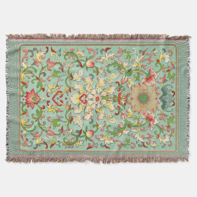 Vintage florale Passion Blume Rugs Decke (Vorderseite)
