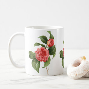 Vintage florale, rosa Kamelien Blume von Redoute Tasse