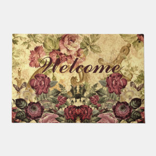 Vintage florale Rose Viktorianisch Style Begrüßung Fußmatte