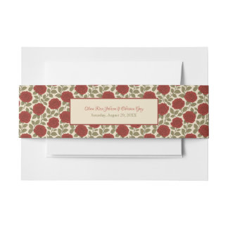 Vintage florale Rote Rose Romantische Hochzeit Einladungsbanderole