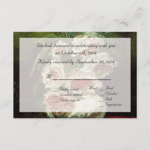 Vintage florale RSVP-Karte. Vase mit Peonies. Einladung