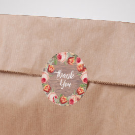 Vintage florale rustikale Bauernhofshalle Hochzeit Runder Aufkleber