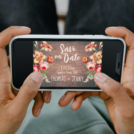 Vintage florale Rustikale Bauernstall Rettete unse Einladung