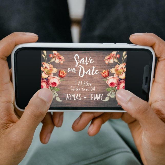 Vintage florale Rustikale Bauernstall Rettete unse Einladung (Von Creator hochgeladen)