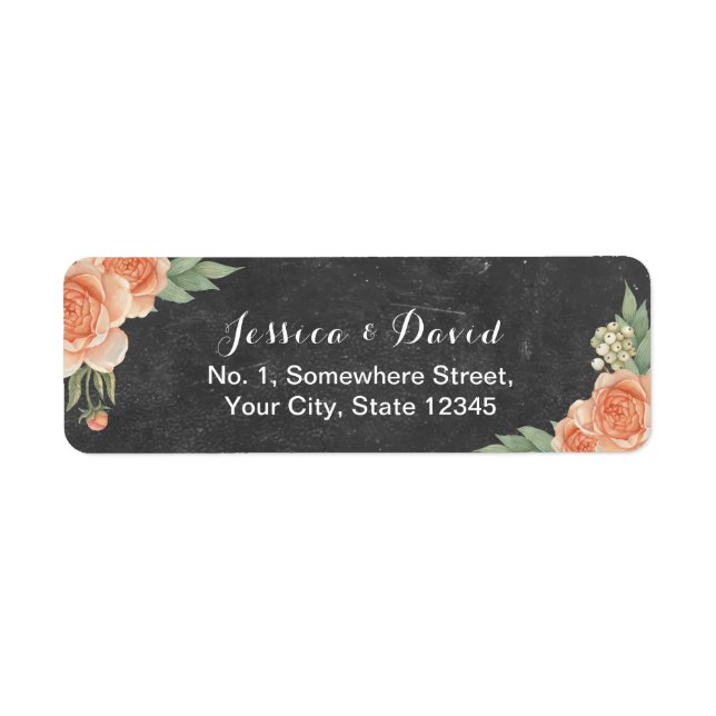 Vintage florale Rustikale Chalkboard Hochzeit (Vorne)