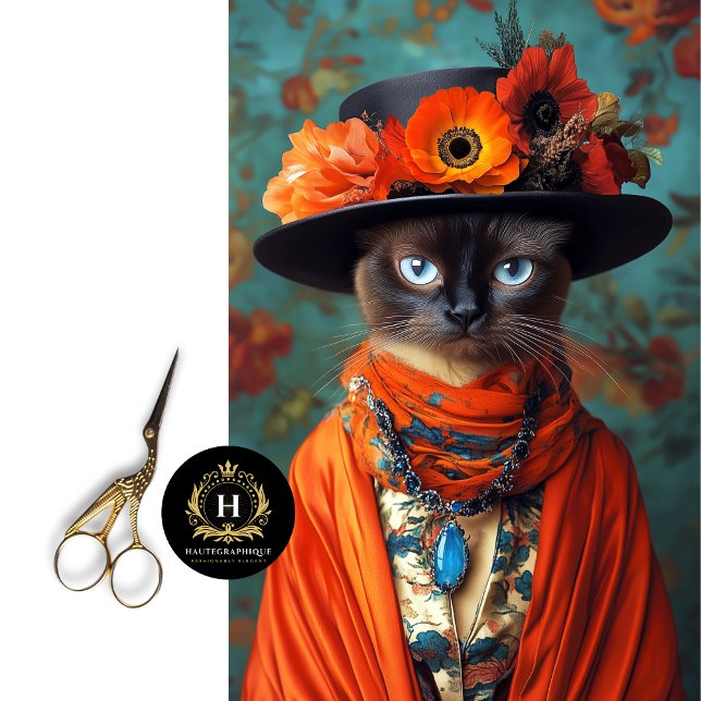 Vintage florale Siamkatze Dekoupage Seidenpapier (Von Creator hochgeladen)