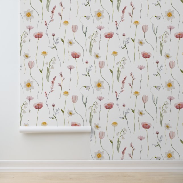 Vintage florale Tapete (Anwendung)