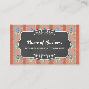 Vintage florale Tapeten Blaue Rose und Kopfkartons Visitenkarte