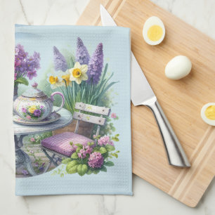 Vintage Florale Teeparty im Garten Geschirrtuch