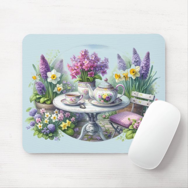 Vintage Florale Teeparty im Garten Mousepad (Mit Mouse)