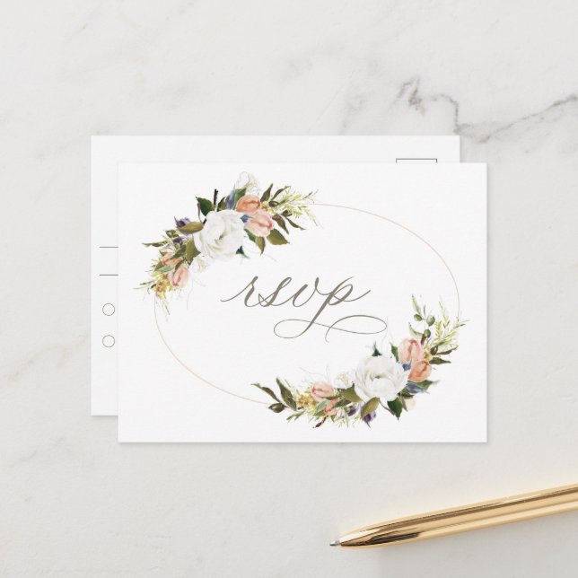 Vintage florale UAWG Postkarte (Vorderseite/Rückseite Beispiel)