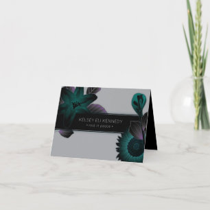 Vintage, florale und elegante Beerdigung Karte
