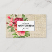 vintage Florale Visitenkarte mit Kontaktdaten für