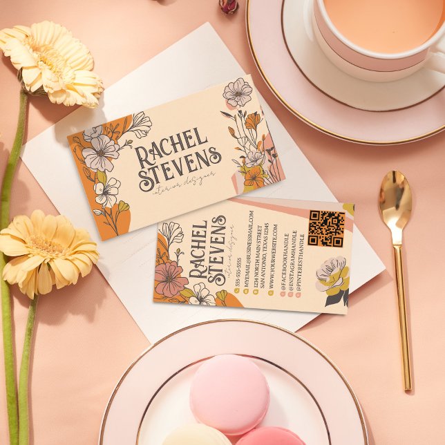 Vintage florale Visitenkarten: Elegante Erde Visitenkarte (Von Creator hochgeladen)