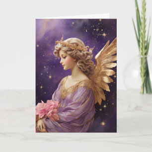 Vintage florale Weihnachtsangel-Custom-Nachricht Karte