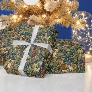 Vintage florale Weihnachtsdarstellung auf Mitterna Geschenkpapier