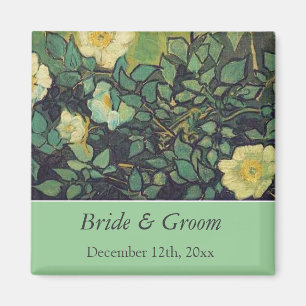 Vintage florale wilde Rose Save the Date Hochzeit Magnet