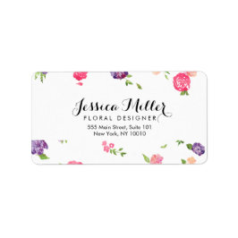Vintage Floralfarben - Handwerksdesigner II Adressaufkleber
