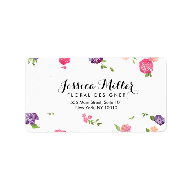 Vintage Floralfarben - Handwerksdesigner II Adressaufkleber (Vorne)