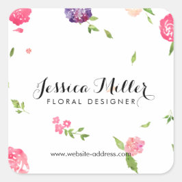 Vintage Floralfarben - Handwerksdesigner II Quadratischer Aufkleber