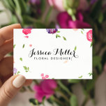 Vintage Floralfarben - Handwerksdesigner II Visitenkarte<br><div class="desc">Eine zarte, farbenfrohe Aquarellblumenillustrierung wird mit Ihrem Namen oder Firmennamen in einer eleganten Typenbearbeitung für ein einzigartiges Visitenkartendesign kombiniert. Der künstlerische Ausdruck ist großartig für Handwerker, Blumengestalter, Kunstgeschäfte, Künstler und vieles mehr. Dieses Design ist Teil einer Reihe von aufeinander abgestimmten Bürobedarf. In unserem Shop finden Sie alles, was Sie benötigen:...</div>