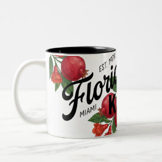 Vintage-Florida-Granatapfel-Miami-Botanischer-Fruc Zweifarbige Tasse