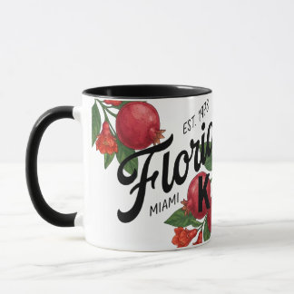 Vintage-Florida-Granatapfel Miami Botanisches Obst Tasse