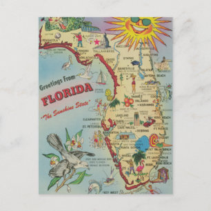 Vintage-Florida-Karte Umzug/Umzug Postkarte