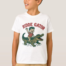 Vintage Florida Kitsch Ridde Gator | Retro Kids T-Shirt