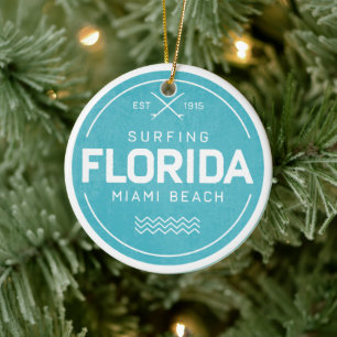 Vintage Florida Miami Beach Surfen Souvenir Retro Keramik Ornament