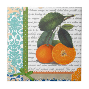 Vintage Florida Orangen Frucht Küchenfliese Fliese