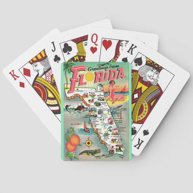 Vintage-Florida-Paradies-Spielkarten Spielkarten (Rückseite)