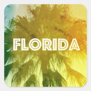 Vintage Florida Quadratische Aufkleber