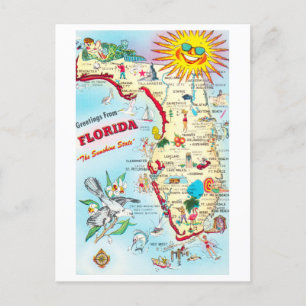 Vintage Florida-Reisekarte als Postkarte