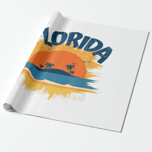 Vintage Florida Retro T-Shirt Design Sonnenschein Geschenkpapier
