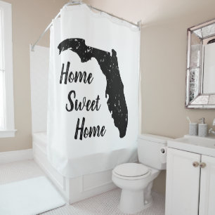 Vintage Florida Staat Map Silhouette Duschvorhang