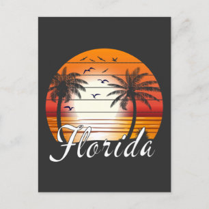 Vintage Florida USA Palmen Sommer Strand Postkarte