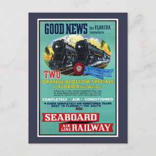 Vintage Florida-Züge Postkarte