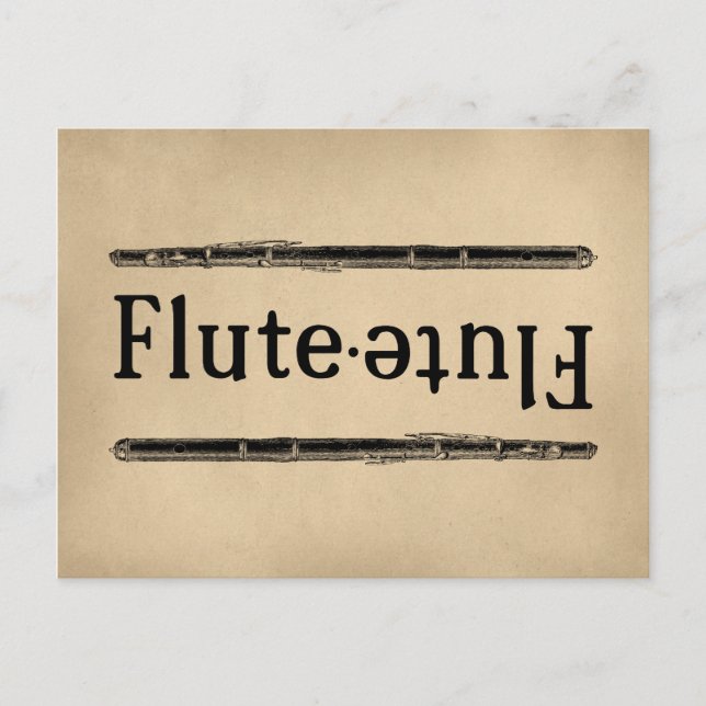 Vintage Flöte Postkarte (Vorderseite)