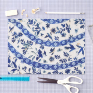 Vintage Flow Blue Muster Seidenpapier
