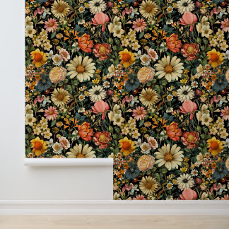 Vintage Flower Blooms Seamless Pattern Tapete