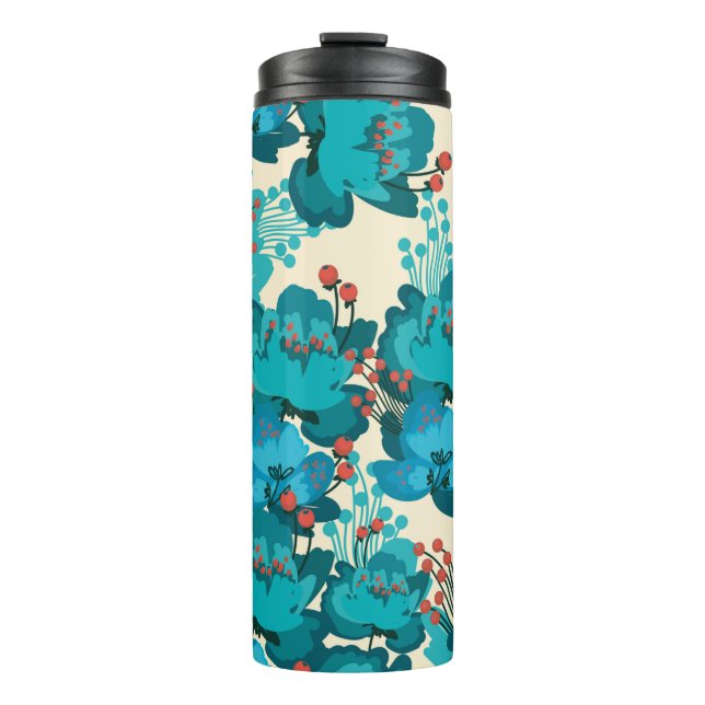 Vintage flower pattern thermosbecher (Vorderseite)