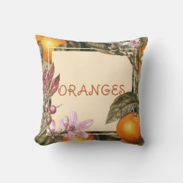 Vintage Flowers and Oranges Kissen