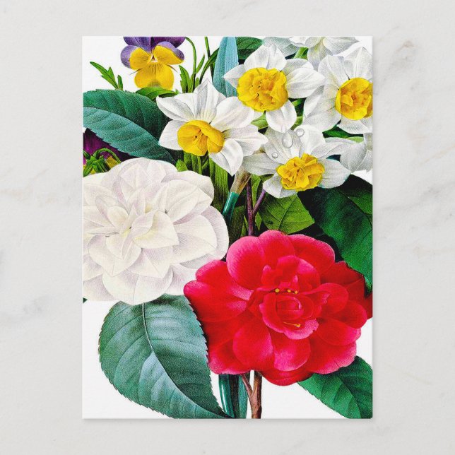 Vintage Flowers Postkarte (Vorderseite)