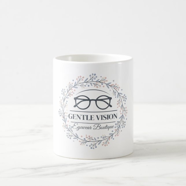 Vintage Flowers with Reading Glasses Aesthetic Kaffeetasse (Mittel)