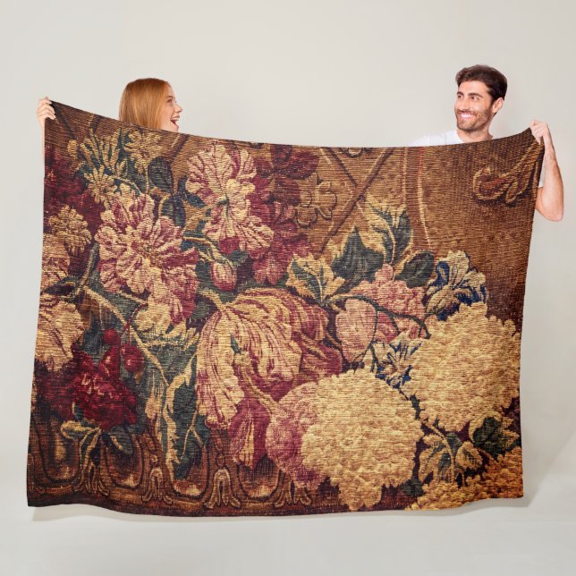 Vintage flowers woven jaquard blanket fleecedecke (Beispiel)