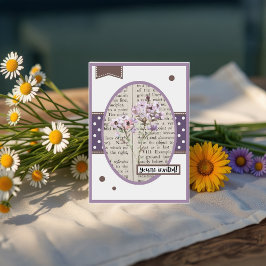 Vintage Flox Details auf der Rückseite Geburtstag Einladung