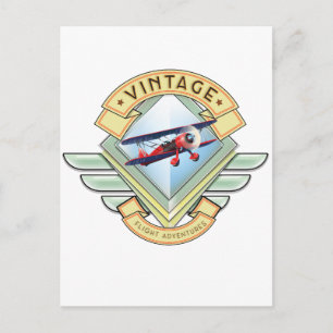 Vintage Flugabzeichen Postkarte