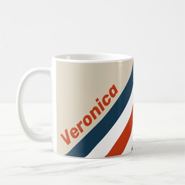 Vintage-Flugdeckstreifen mit Namen Kaffeetasse (Links)